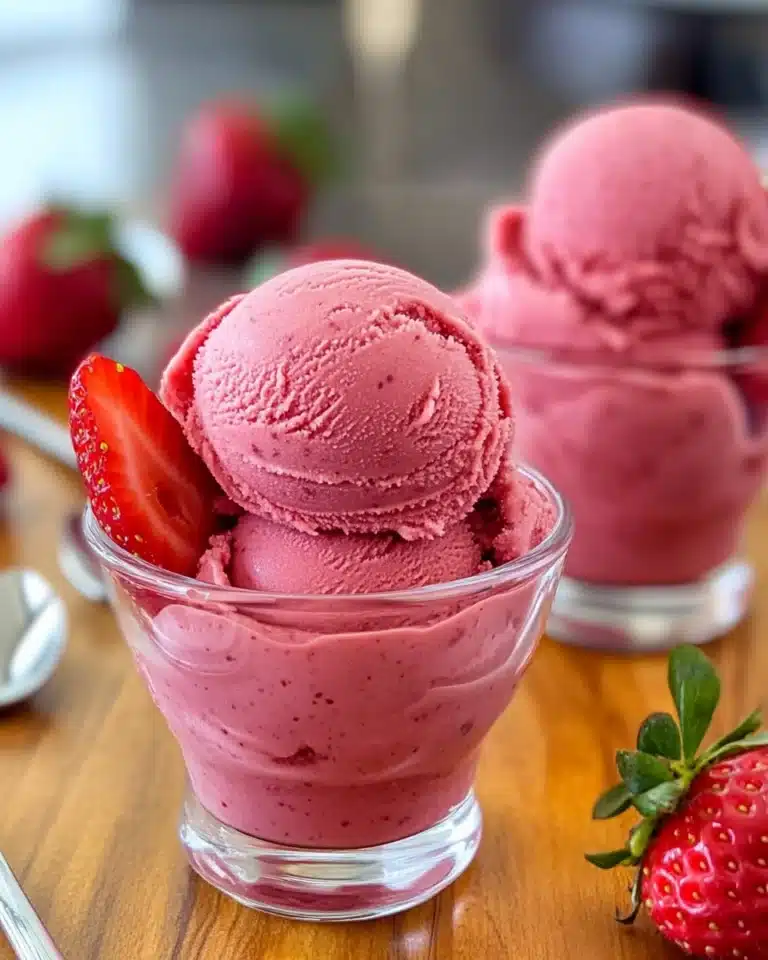 Strawberry Sorbet Homemade healthy strawberry sorbet Recipe