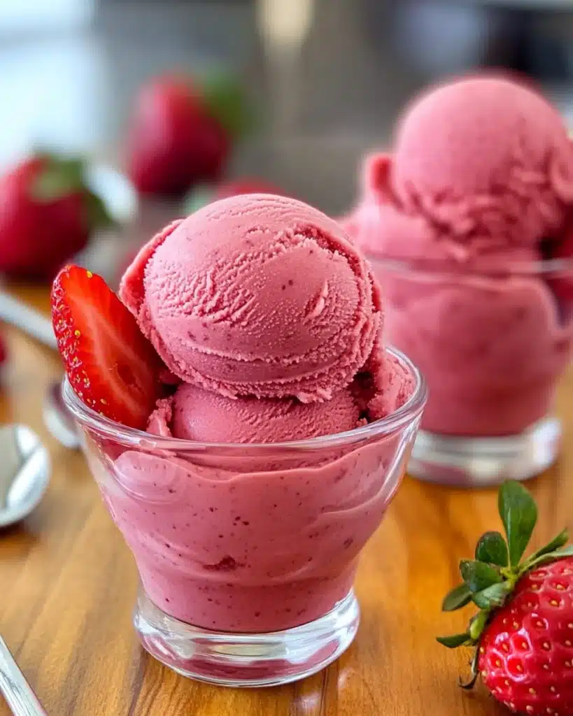 Strawberry Sorbet Homemade healthy strawberry sorbet Recipe