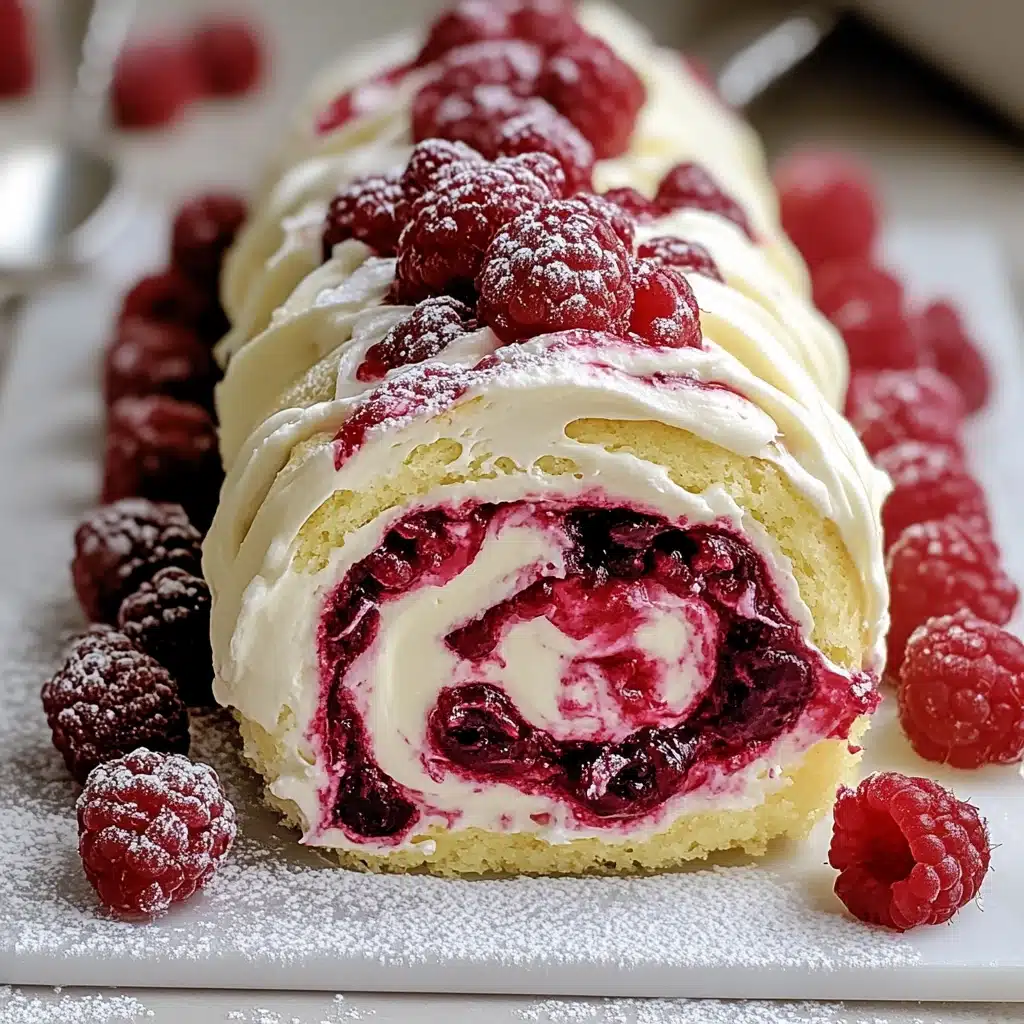 Raspberry White Chocolate Cake Roll Recipe - Recipe Image