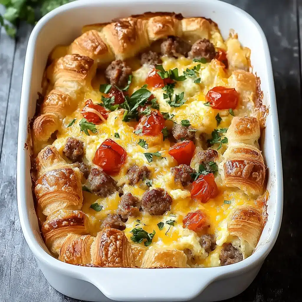 irresistible Overnight Croissant Breakfast Casserole 4 Grease a 9×13-inch baking dish Recipe - Recipe Image