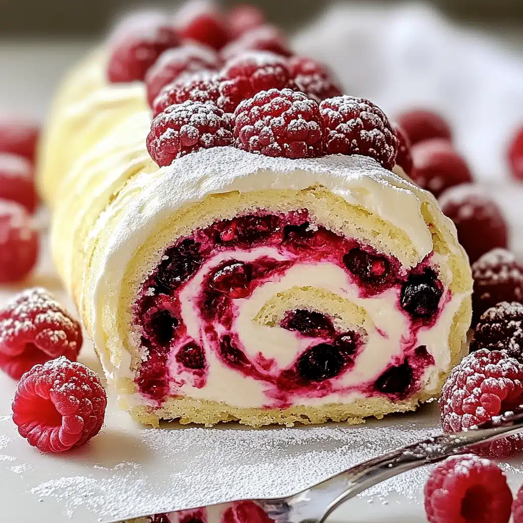Raspberry White Chocolate Cake Roll Recipe - Recipe Image