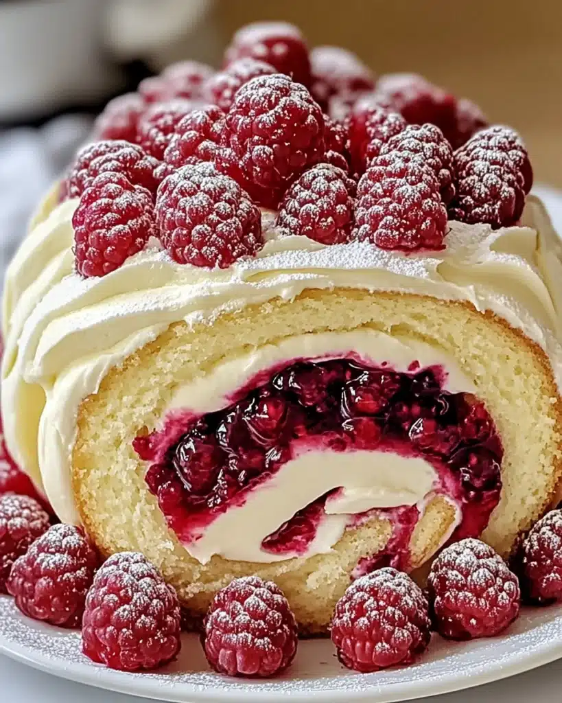 Raspberry White Chocolate Cake Roll Recipe