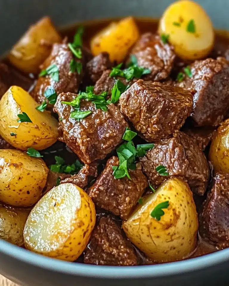 Garlic Butter Beef Bites with Potatoes Recipe