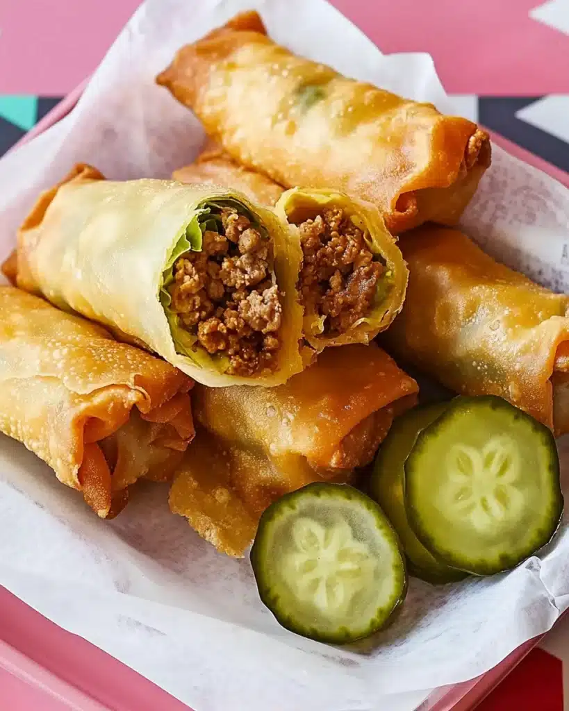 Cheeseburger Egg Rolls Recipe