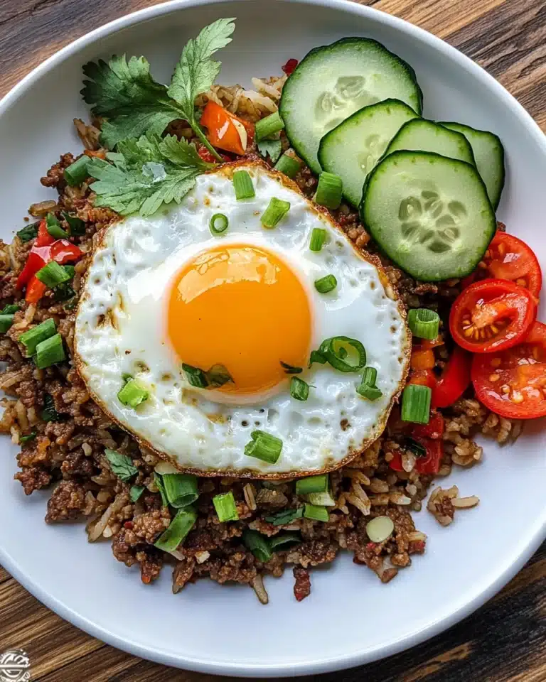 Beef Nasi Goreng 6 In a large deep frying pan, heat the oil over medium heat Recipe
