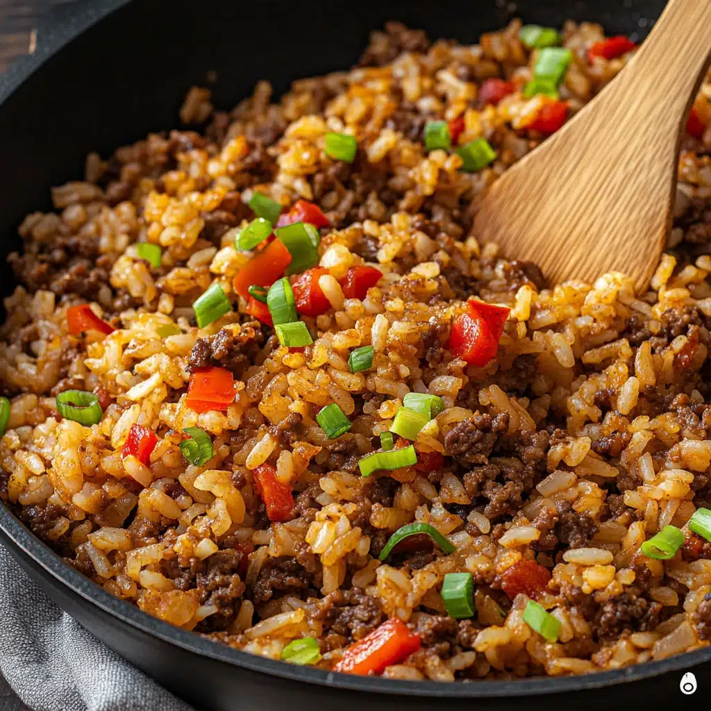 Beef Nasi Goreng 4 In a large deep frying pan, heat the oil over medium heat Recipe - Recipe Image