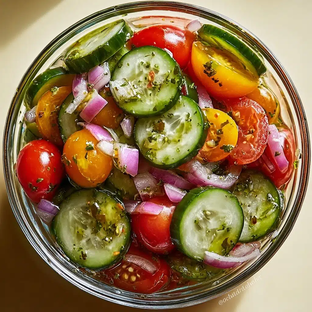 Marinated Cucumbers, Onions, and Tomatoes Recipe 5 Marinated Cucumbers, Onions, and Tomatoes Recipe - Recipe Image