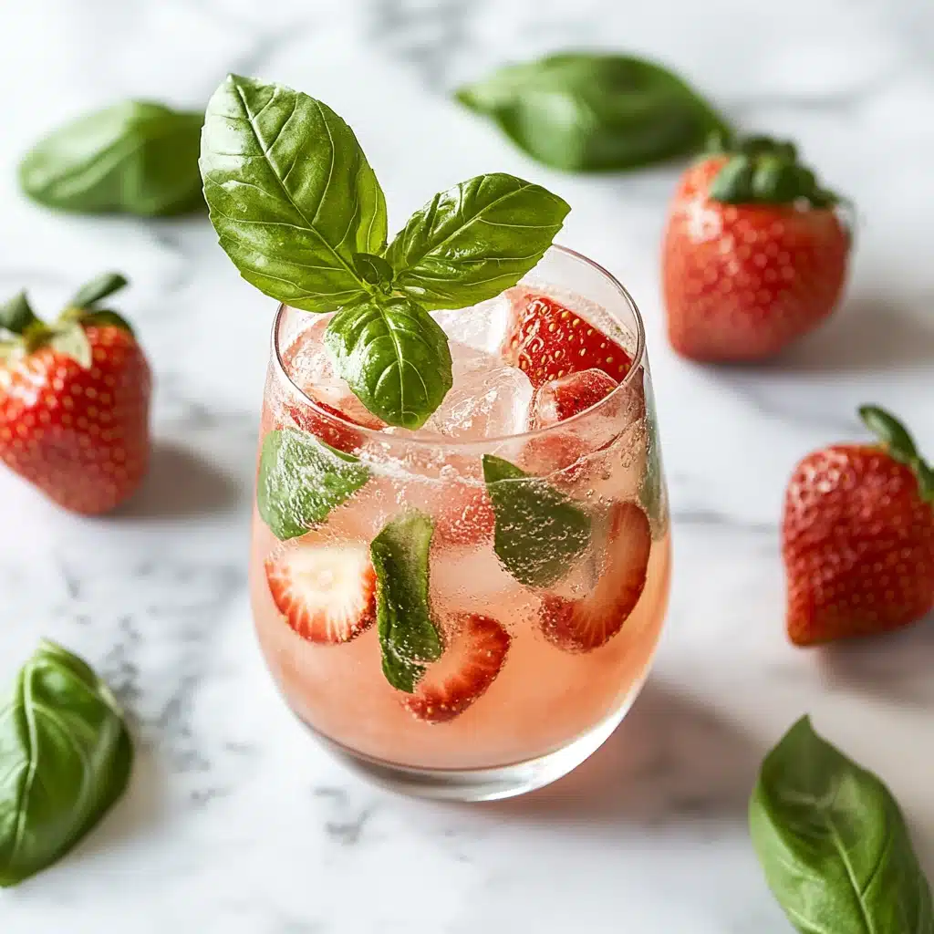 Strawberry Basil Gin Fizz 4 4 Recipe - Recipe Image