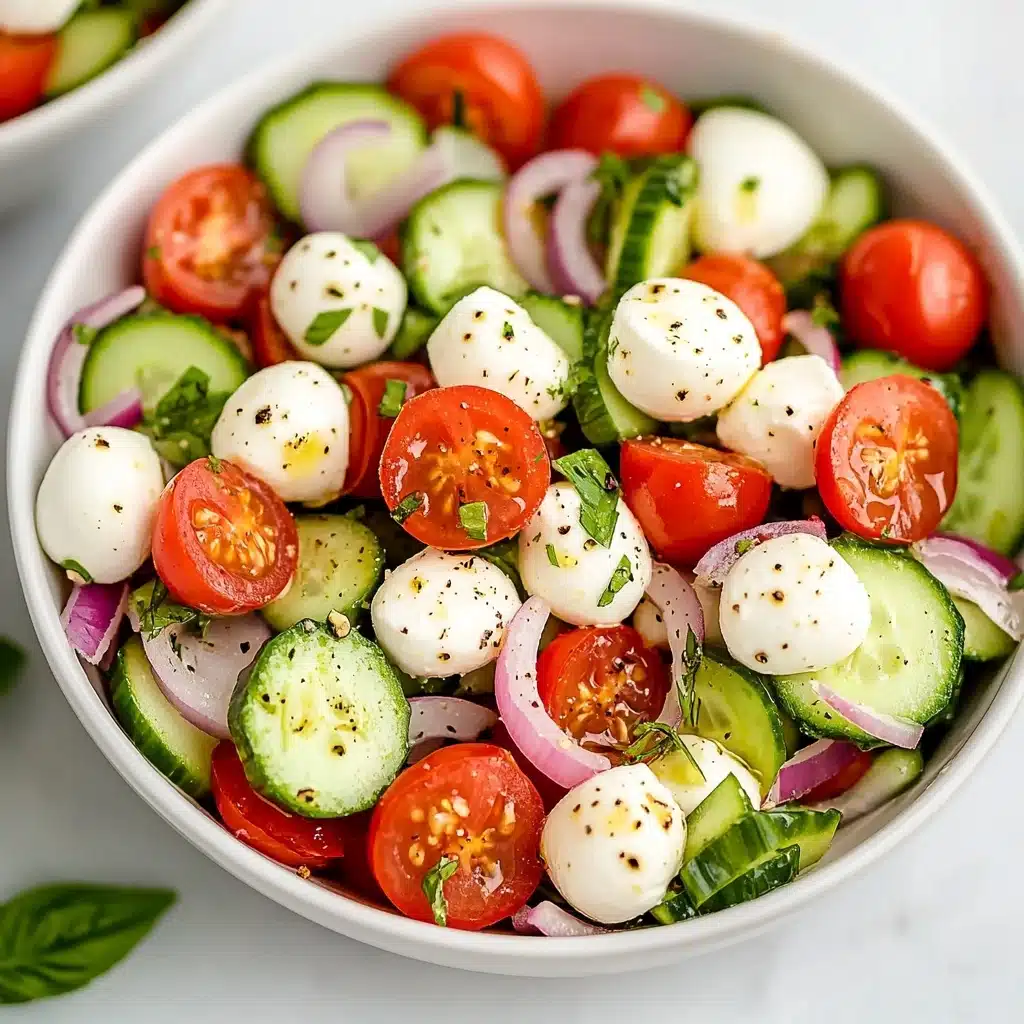 Fresh Cucumber Tomato Mozzarella Salad with Balsamic 3 Estimated Nutrition Recipe - Recipe Image