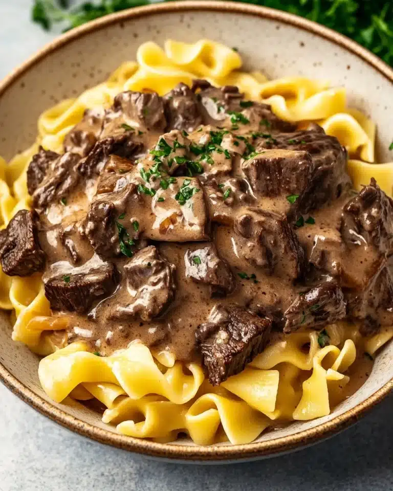 Beef Stroganoff with Egg Noodles Recipe