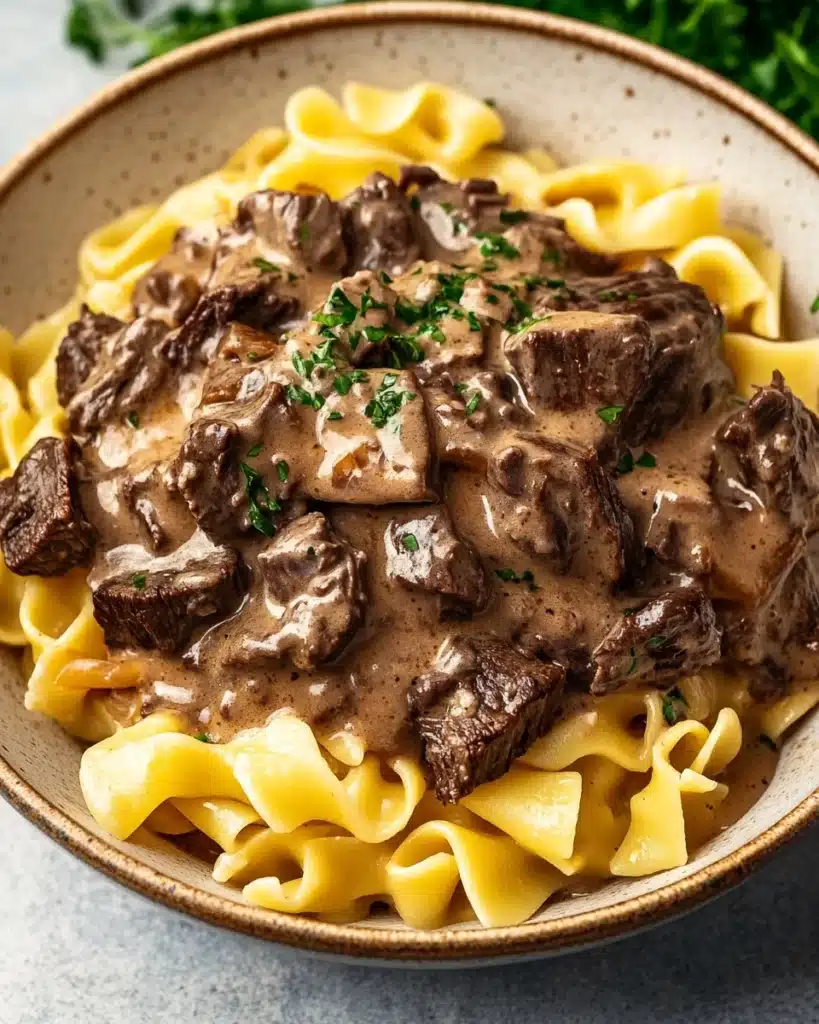 Beef Stroganoff with Egg Noodles Recipe