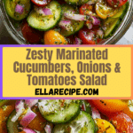 Marinated Cucumbers, Onions, and Tomatoes Recipe
