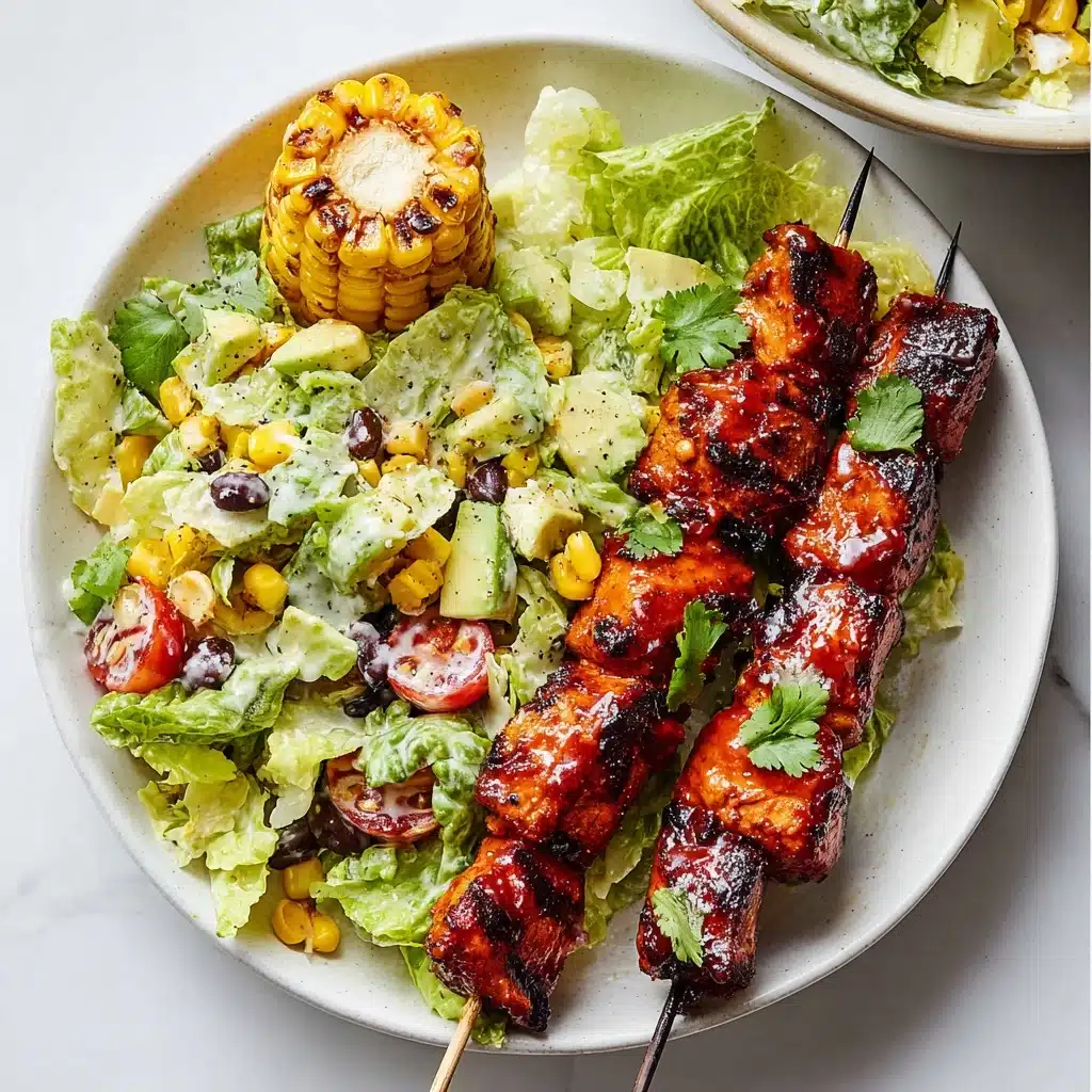 BBQ Chicken Skewer Salad Recipe - Recipe Image