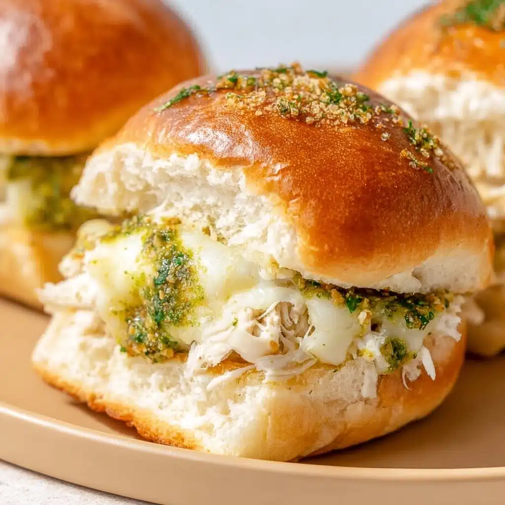 Pesto chicken slider on plate Recipe 5 Pesto chicken slider on plate Recipe - Recipe Image
