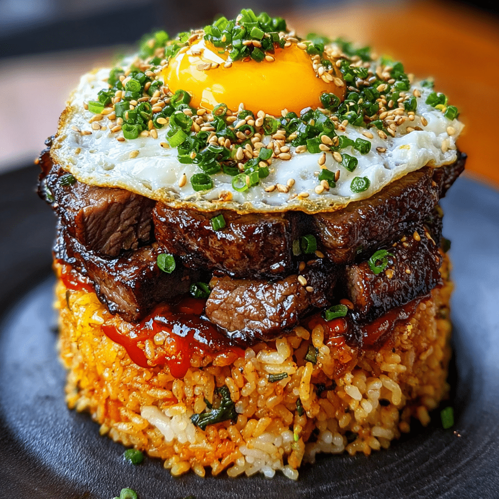Korean BBQ Beef Rice Stack Recipe - Recipe Image