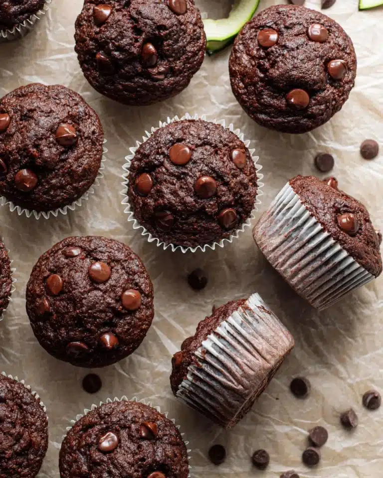 Healthy & Moist Chocolate Zucchini Muffins Recipe