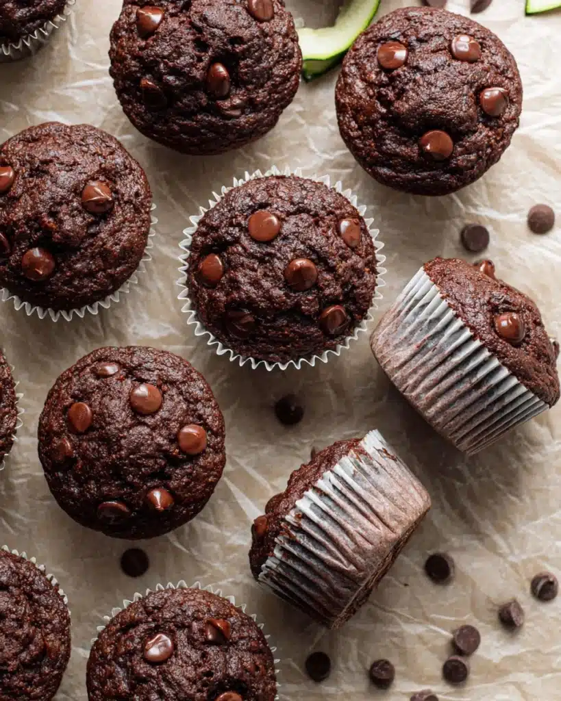 Healthy & Moist Chocolate Zucchini Muffins Recipe
