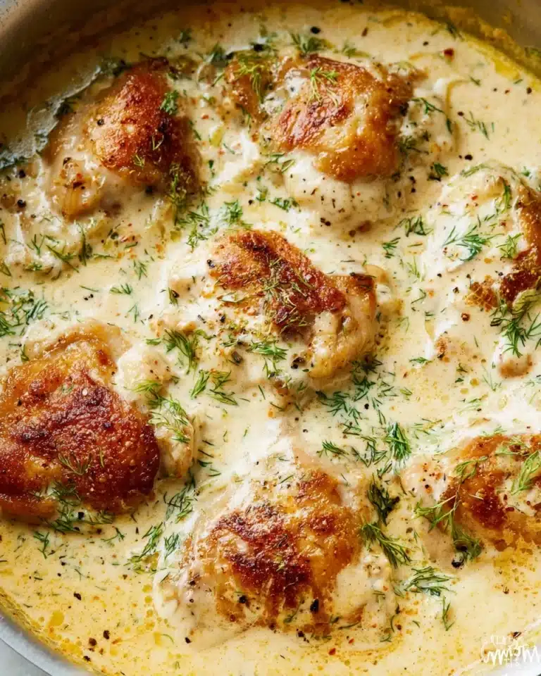 Creamy Oven Baked Chicken Thighs Recipe
