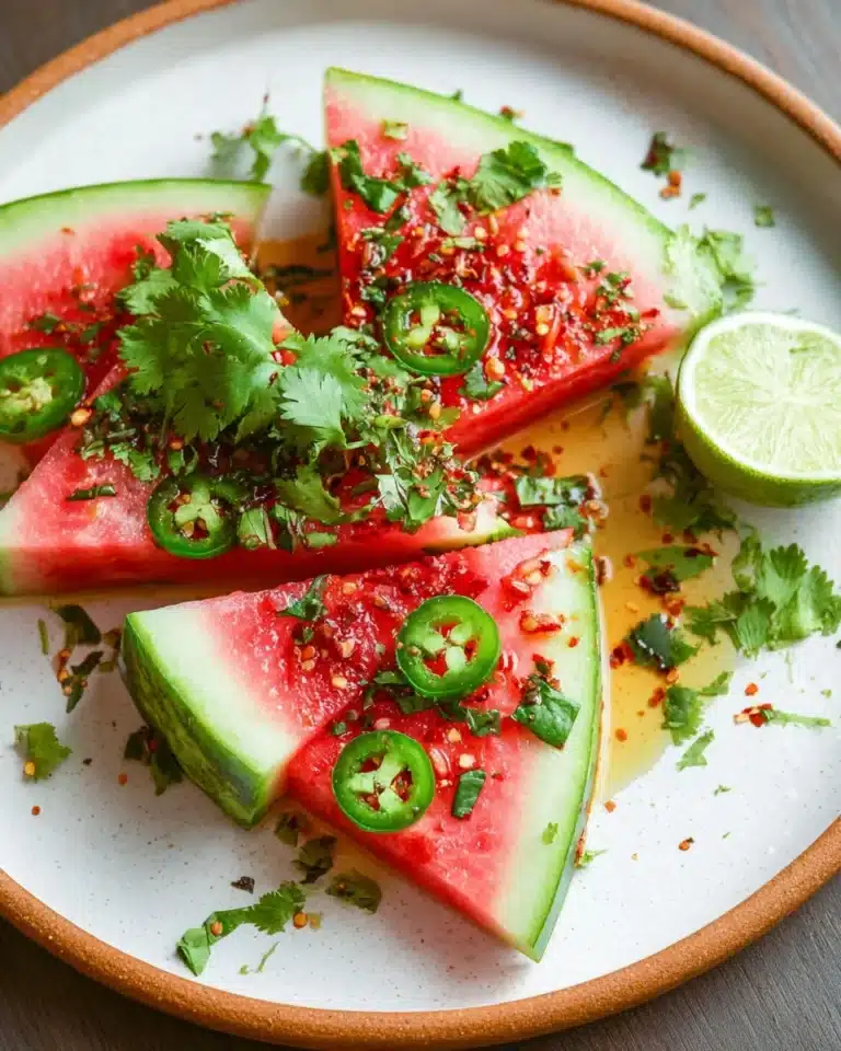 Spicy Watermelon Salad with Cilantro and Lime Recipe