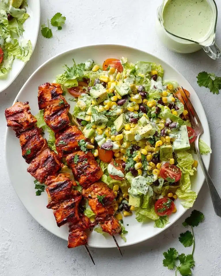 BBQ Chicken Skewer Salad Recipe