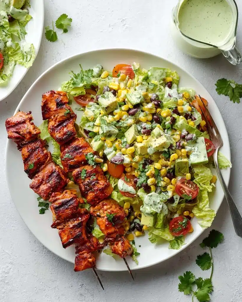 BBQ Chicken Skewer Salad Recipe