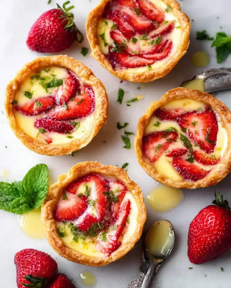 Strawberry Honey Custard Tarts with Lemon Curd Recipe 6 Strawberry Honey Custard Tarts with Lemon Curd Recipe