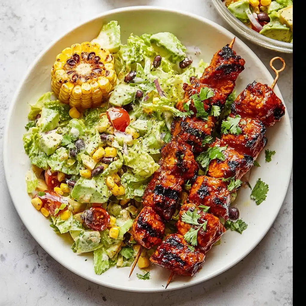 BBQ Chicken Skewer Salad Recipe 2 BBQ Chicken Skewer Salad Recipe - Recipe Image