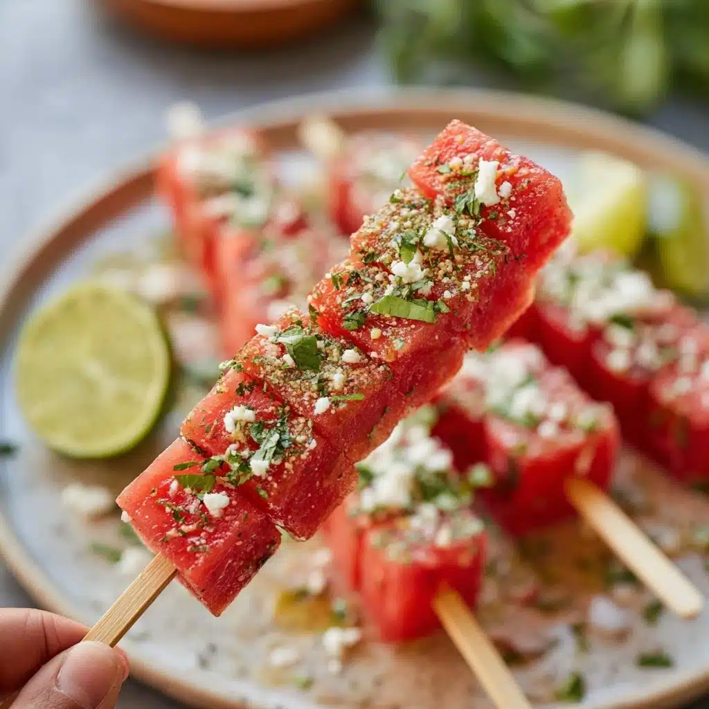 Watermelon Tajin Skewers Recipe 5 Watermelon Tajin Skewers Recipe - Recipe Image