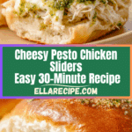 Pesto chicken slider on plate Recipe