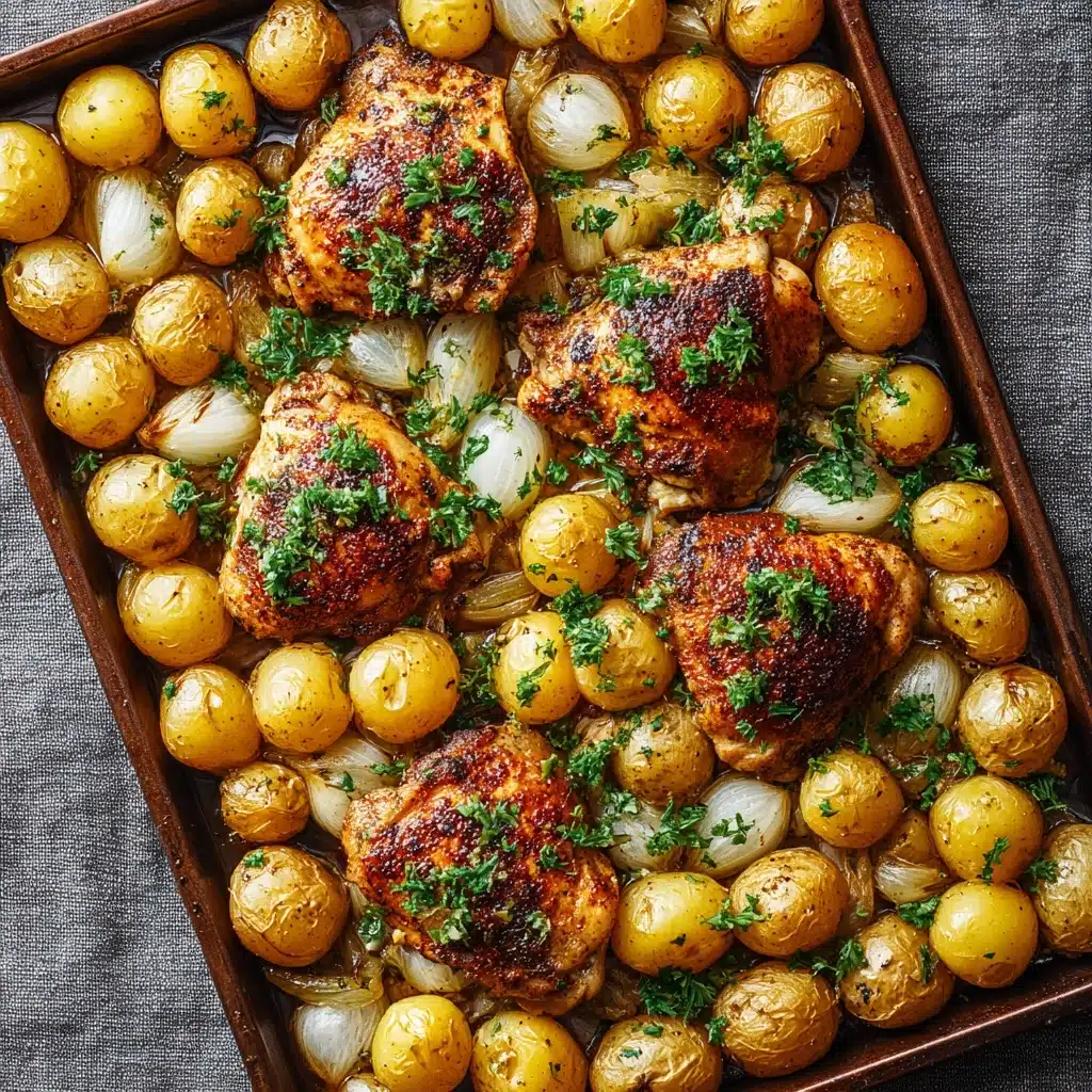 Sheet Pan Chicken and Potatoes with Honey-Garlic Butter Sauce 5 40 mins Recipe - Recipe Image