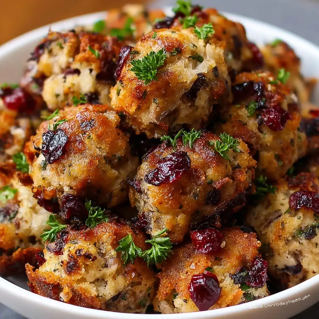 Cranberry Turkey Stuffing Balls Recipe - Recipe Image