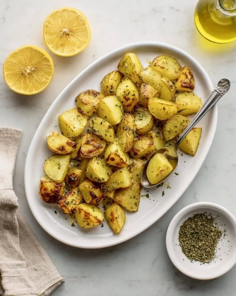 Lemony Greek Potatoes with Oregano and Garlic Recipe