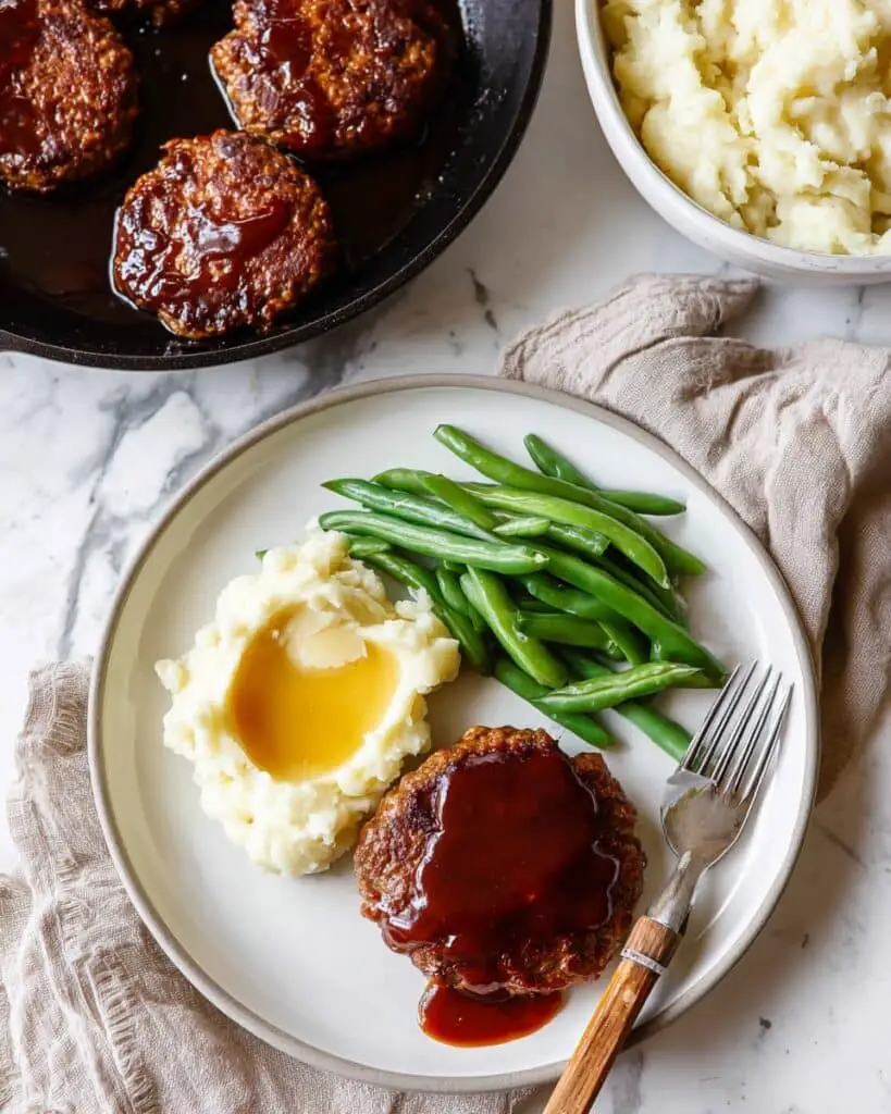 Meatloaf Hamburger Patties with Brown Sugar Ketchup Glaze Recipe