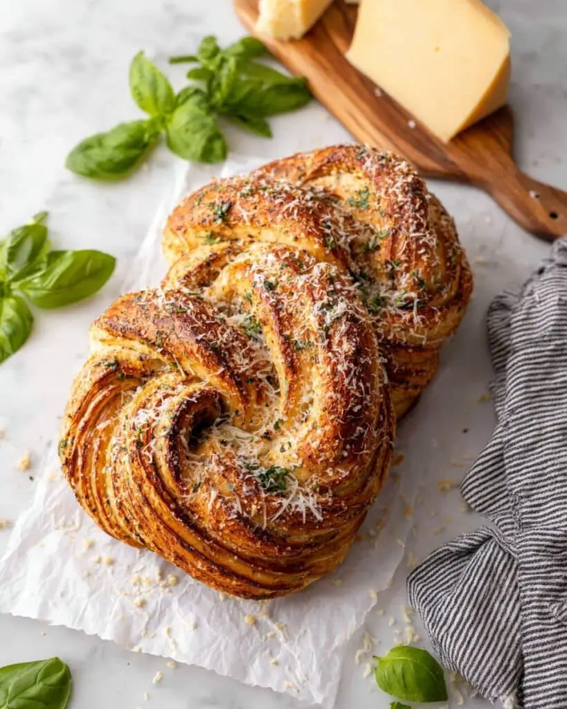 Swirled Garlic Herb Bread Recipe