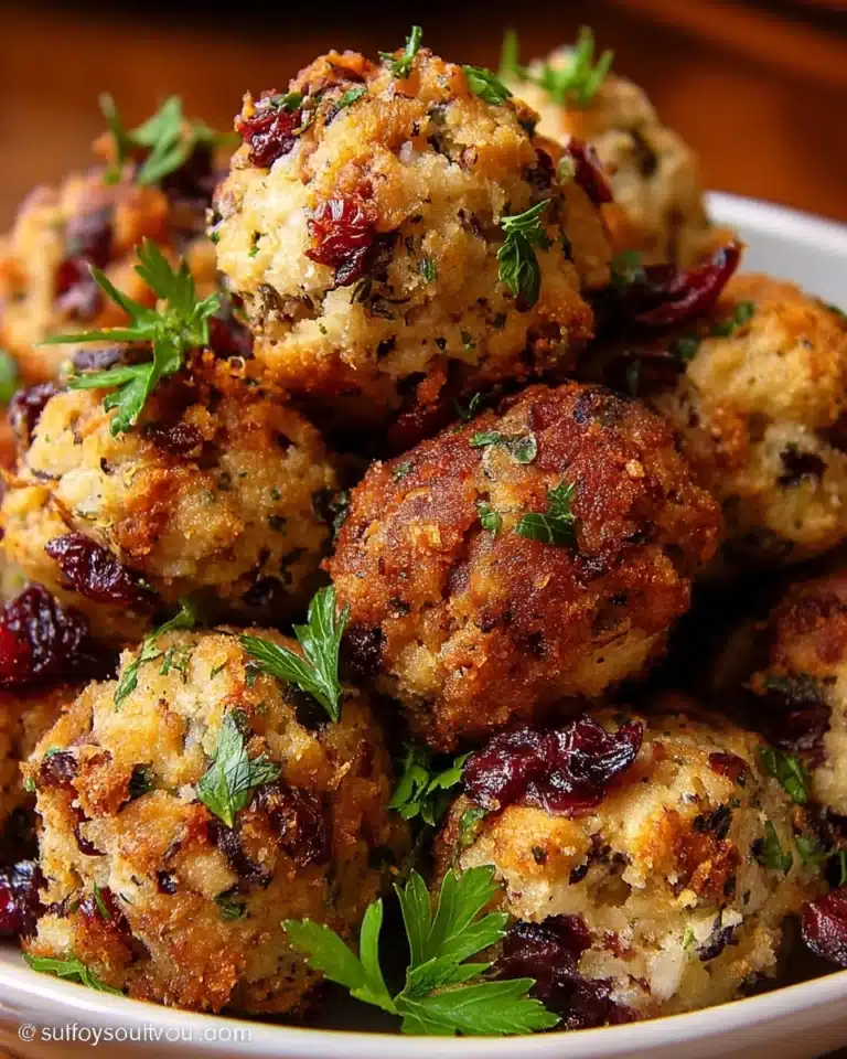 Cranberry Turkey Stuffing Balls Recipe