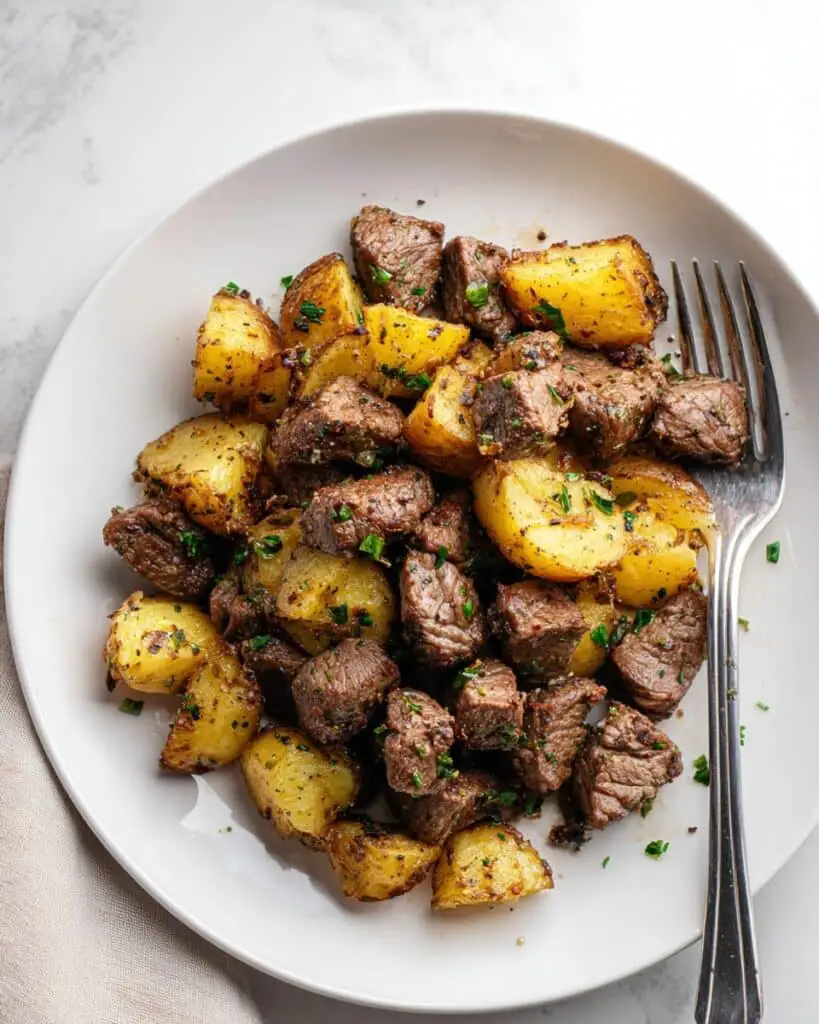 Garlic Butter Steak Bites & Potatoes Recipe