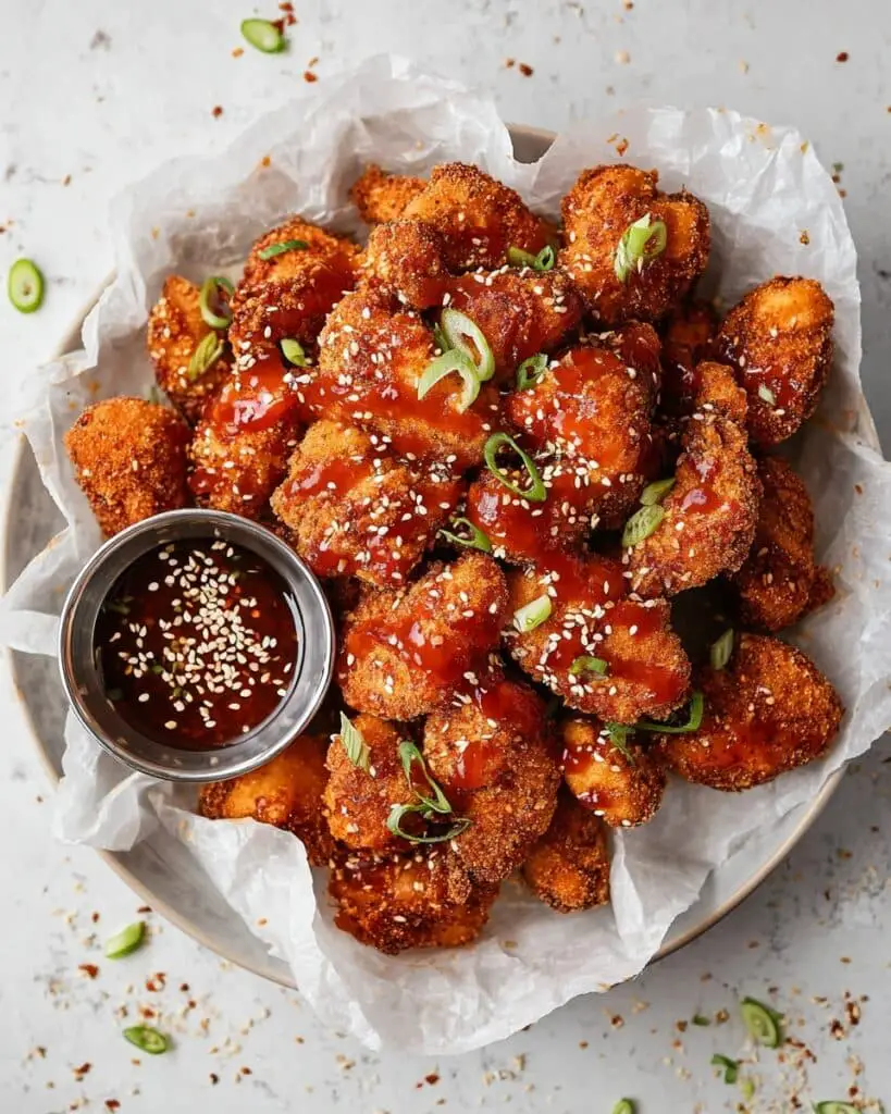 Korean Popcorn Chicken (Dakgangjeong) Recipe