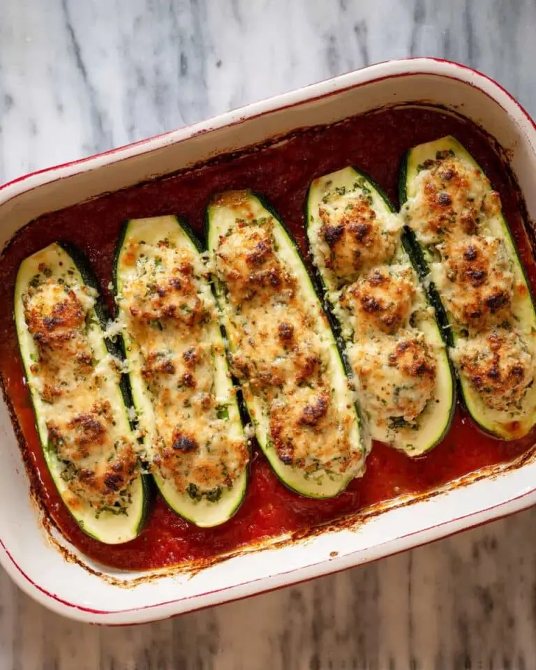 Stuffed Zucchini with Ricotta and Tomato Sauce Recipe