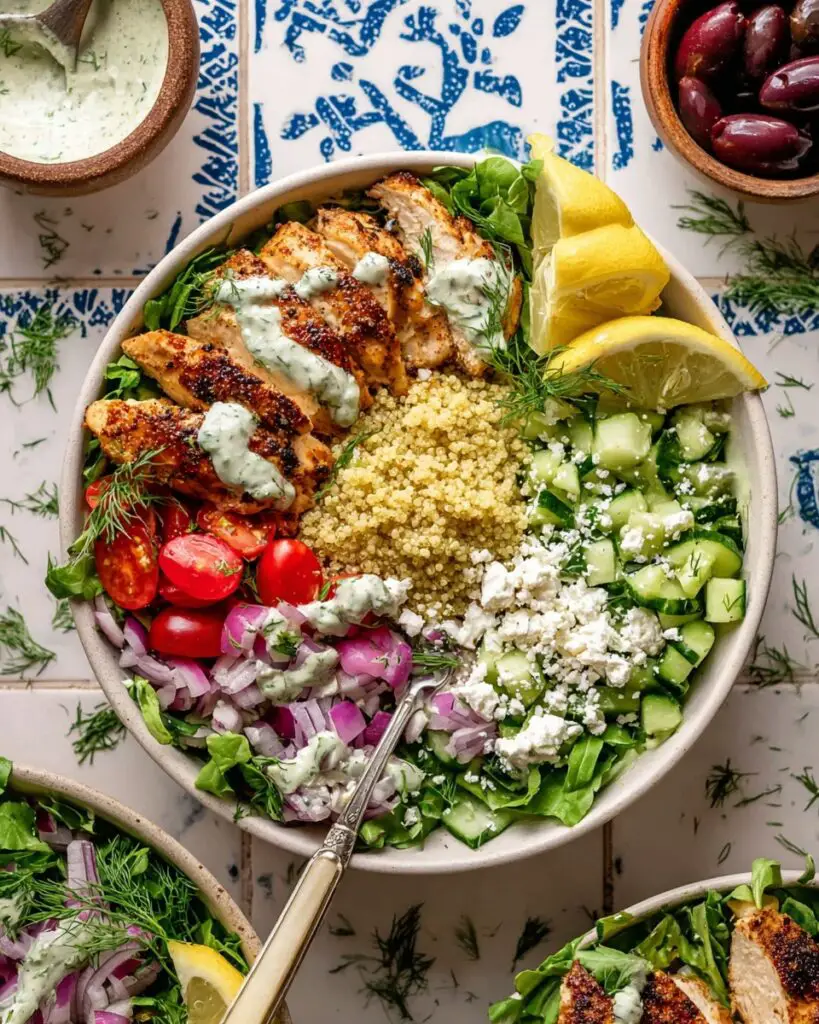 Easy Greek Chicken Bowls with Tzatziki Sauce Recipe