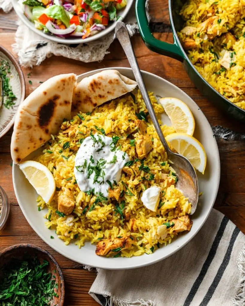 Dump-and-Bake Chicken Tzatziki and Rice Recipe