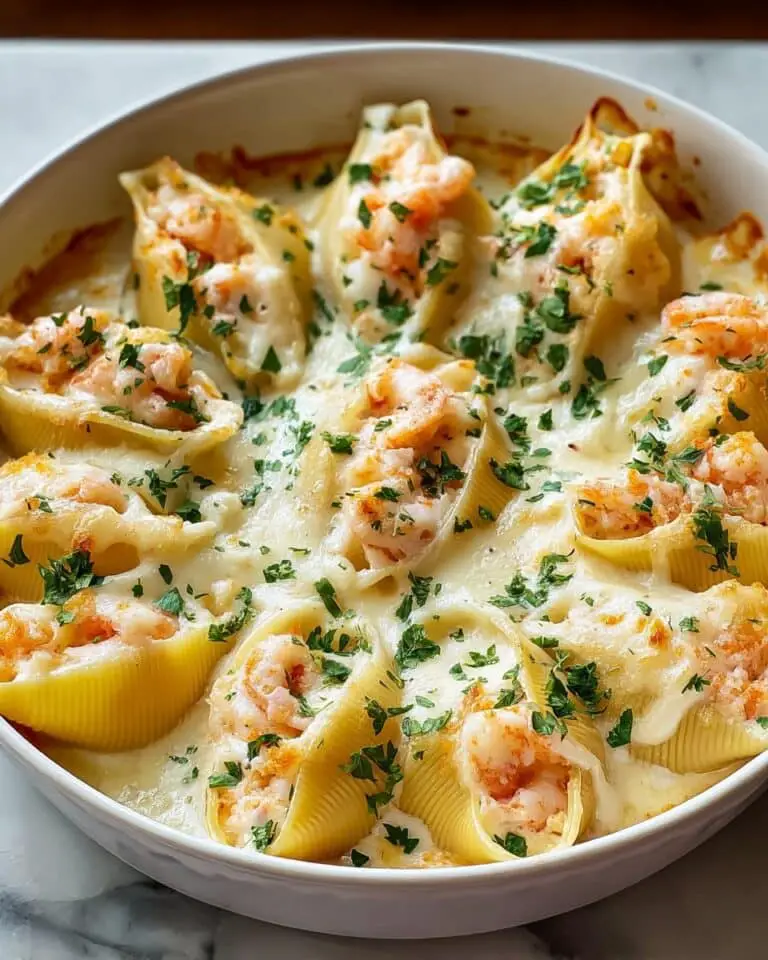 Indulgent Creamy Seafood Stuffed Shells Recipe