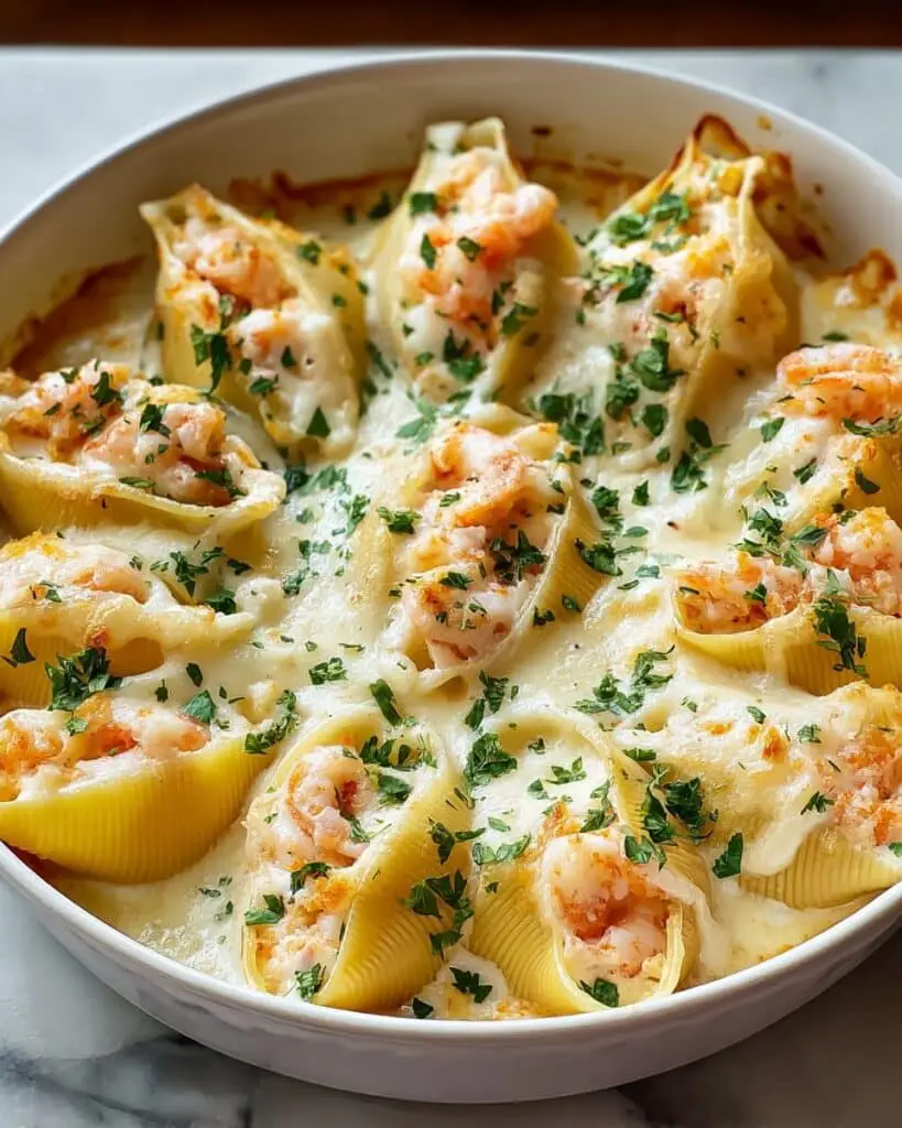 Indulgent Creamy Seafood Stuffed Shells Recipe