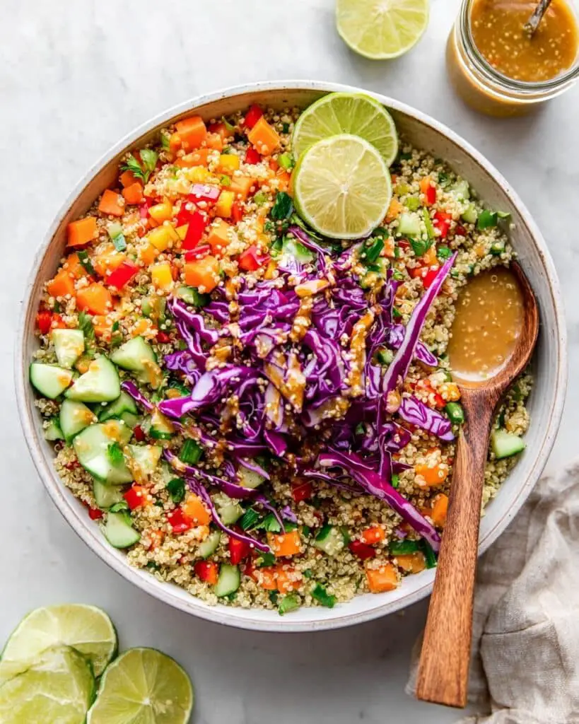 Crunchy Thai Quinoa Salad with Creamy Nut Butter Dressing Recipe