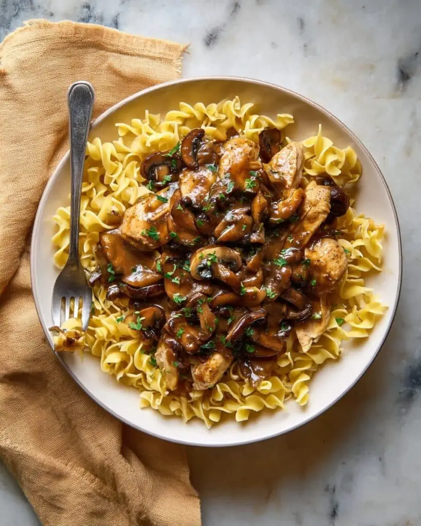 Chicken Marsala with Buttered Noodles Recipe