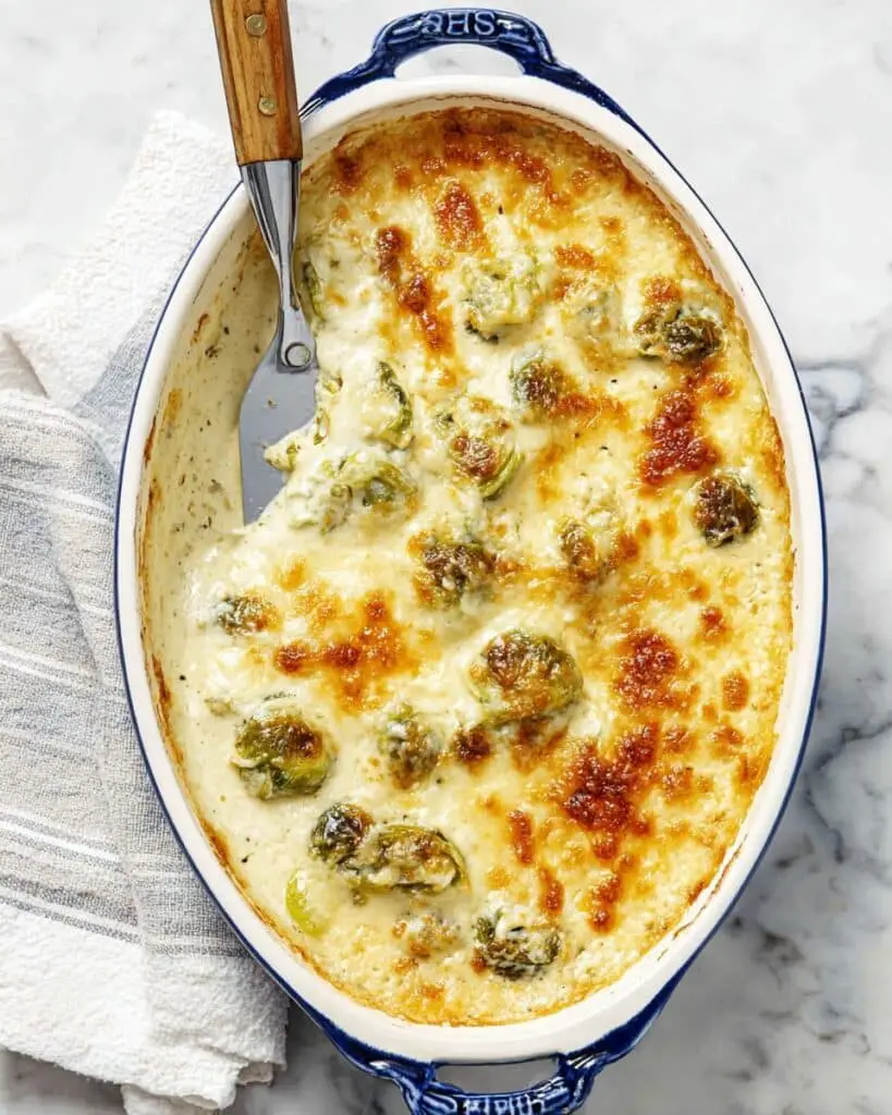 Cheesy Brussels Sprouts au Gratin Recipe