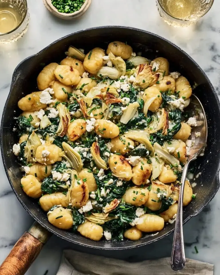 Spinach-Artichoke Gnocchi Skillet with Feta Recipe