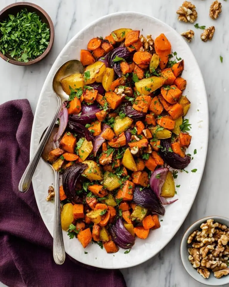 Roasted Fall Vegetables with Nuts and Herbs Recipe
