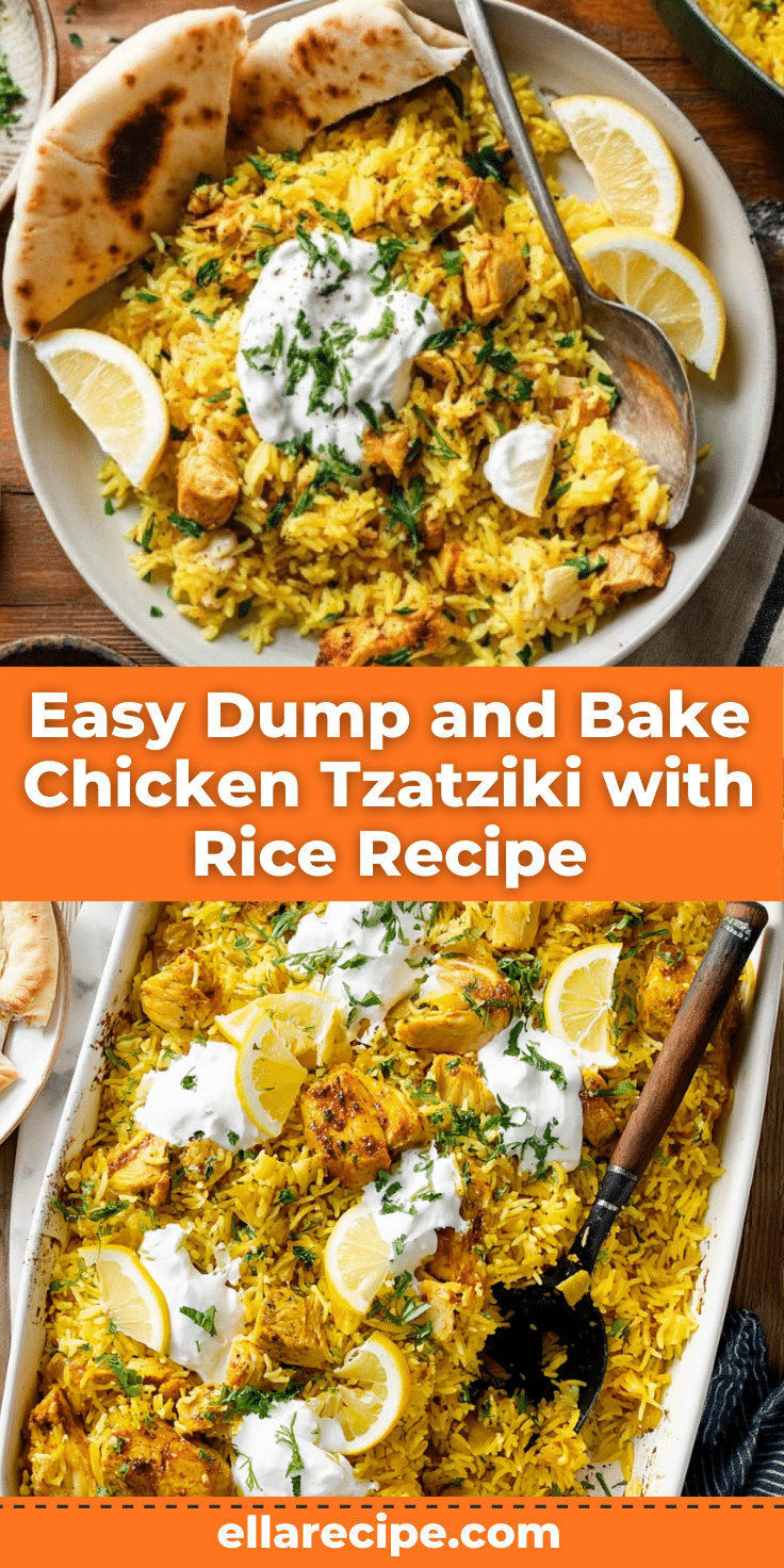 Dump-and-Bake Chicken Tzatziki and Rice: Easy Mediterranean Dinner