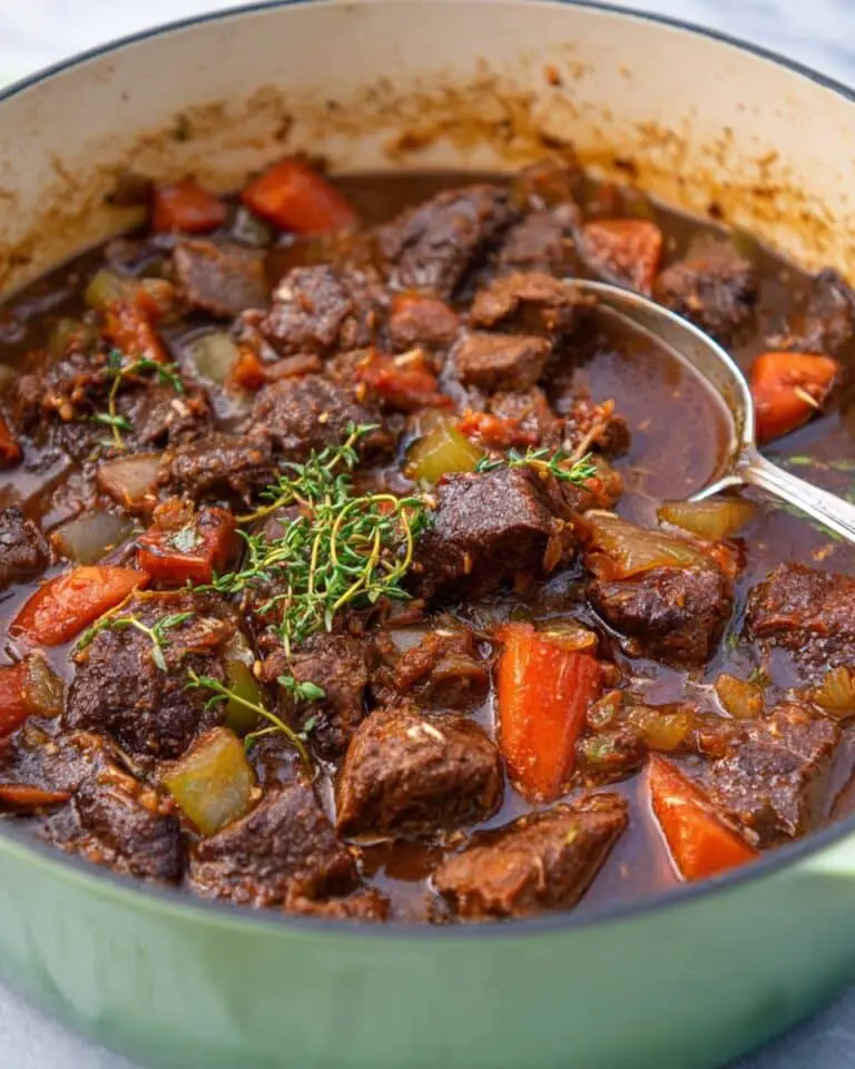 Rich and Flavorful Beef Stew with Porcini Mushrooms and Root Vegetables Recipe