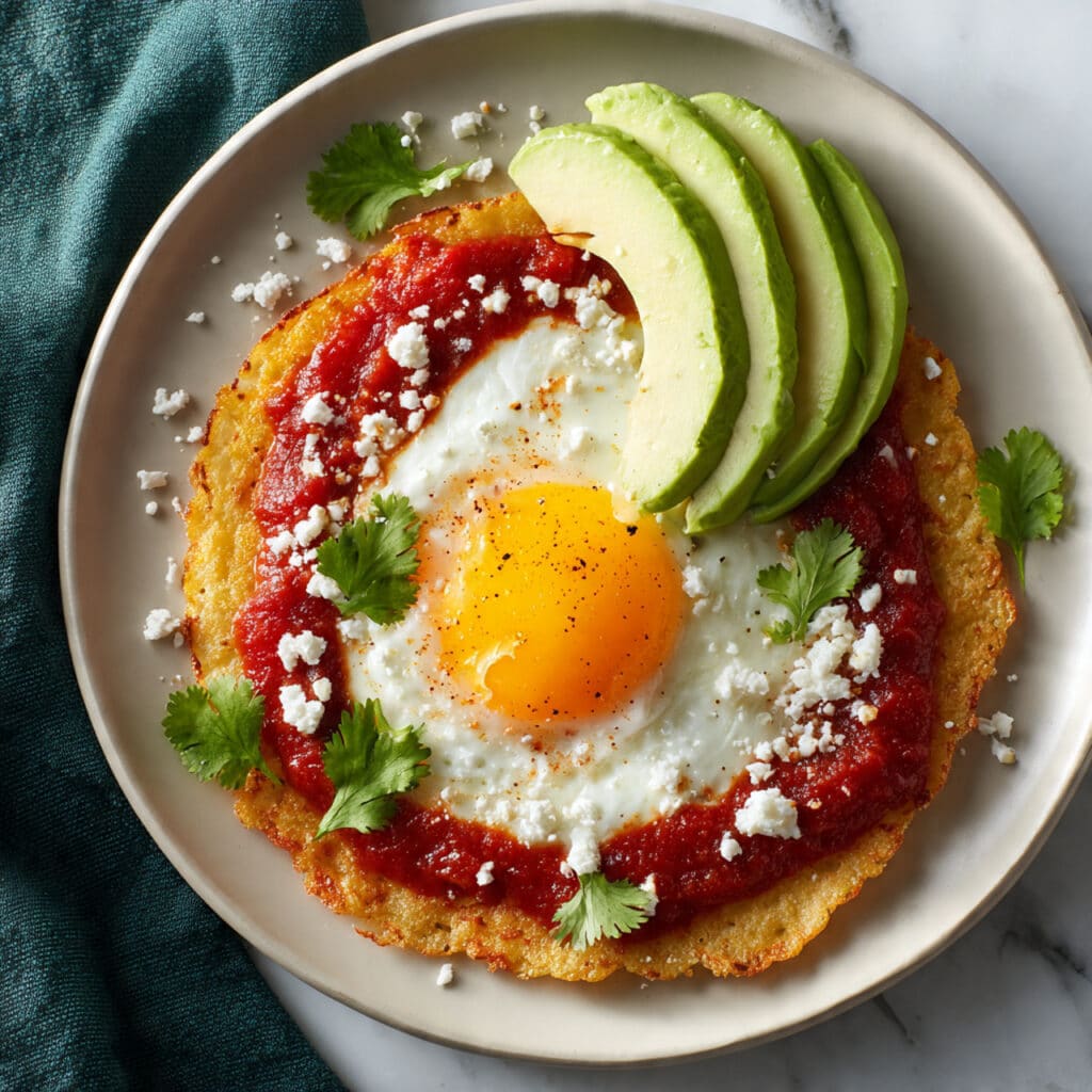 Huevos Rancheros with Spicy Tomato Salsa and Crispy Corn Tortillas Recipe